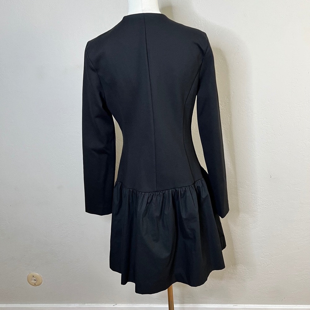 Ted Baker Mireya Black Drop Waist Button Front Mini Dress Long Sleeve Size S NEW - Picture 4 of 11